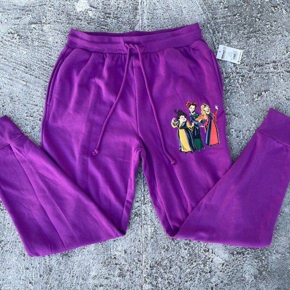 Disney Hocus Pocus Girl Sweat Pant Purple Jogger Trouser Size L 11-13 - Picture 7 of 8